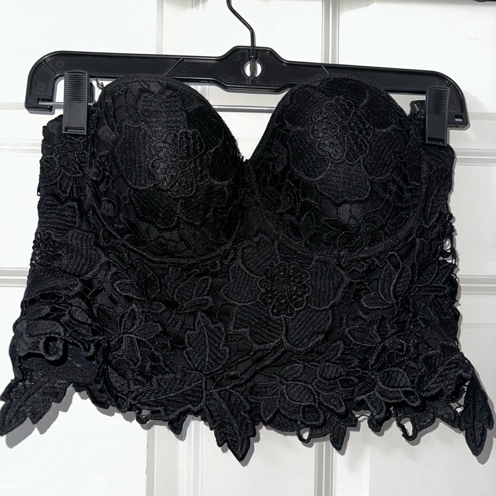 Elegant Black Lace Bustier